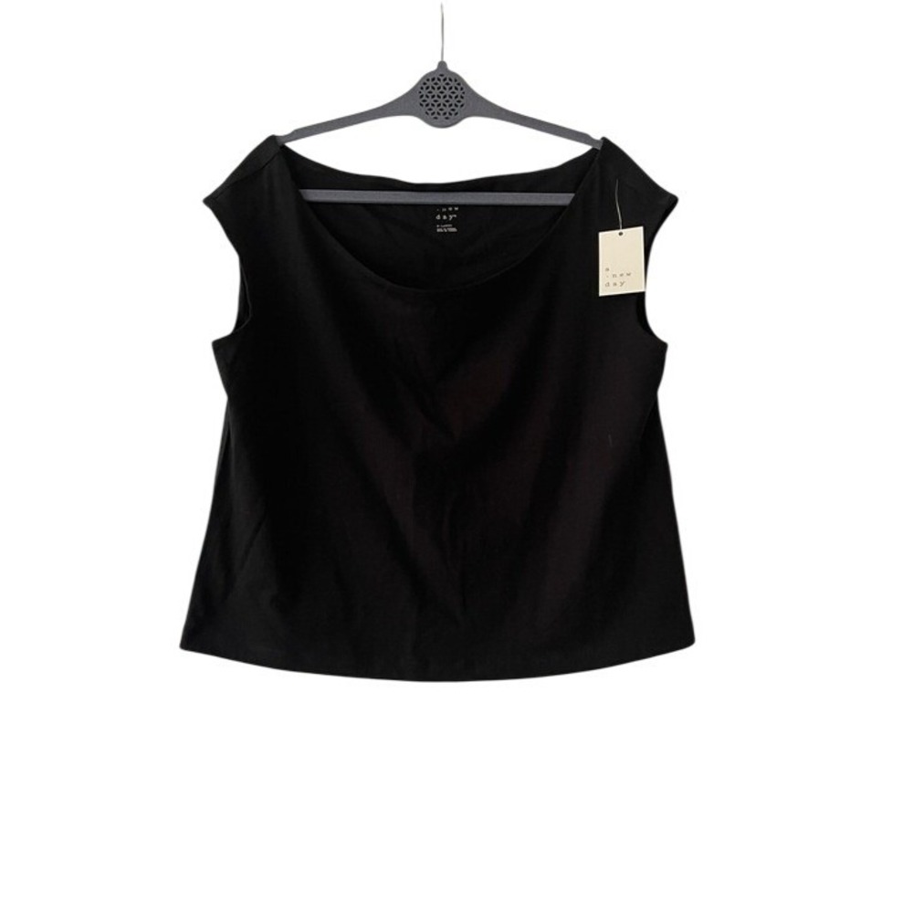A New‎ Day Black Scoop Neck Tank Top XL NWT
